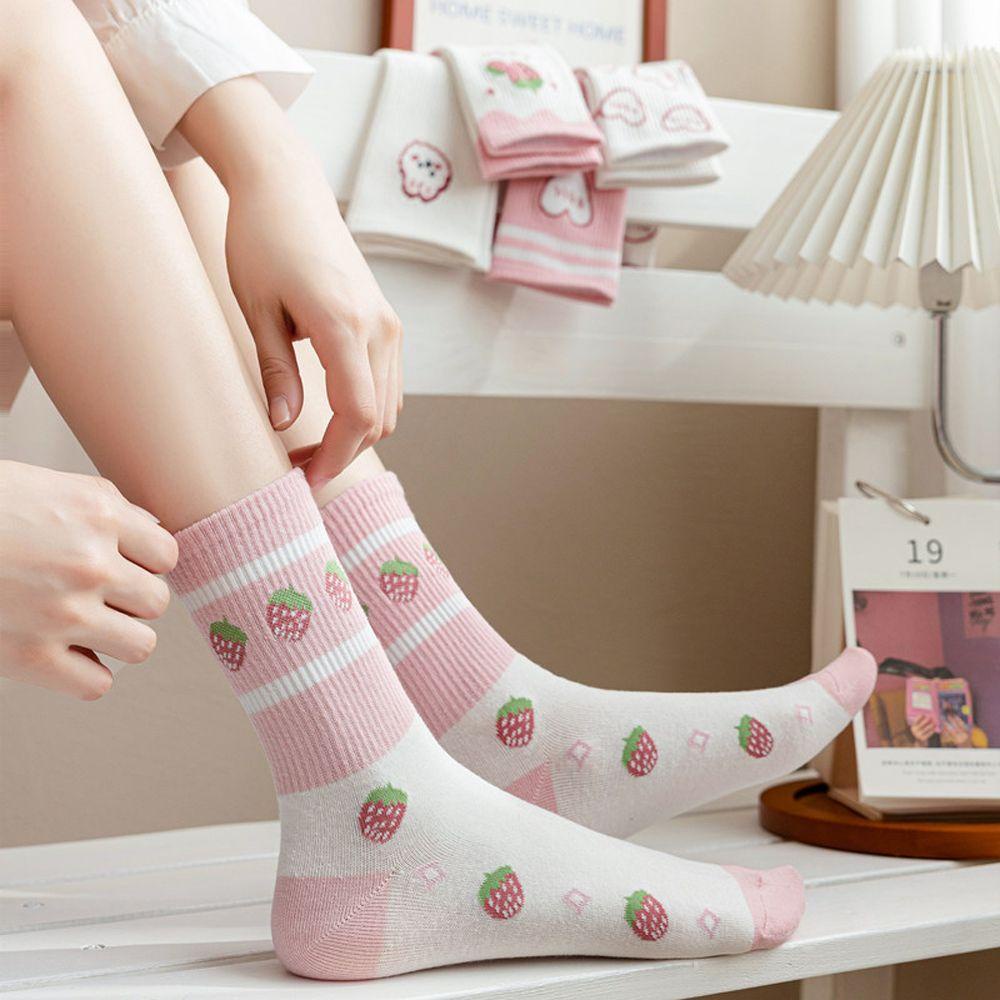 Đôi Vớ PhốI HìNh Thỏ Dâu Tây Dễ Thương ThờI Trang Cho Nữ