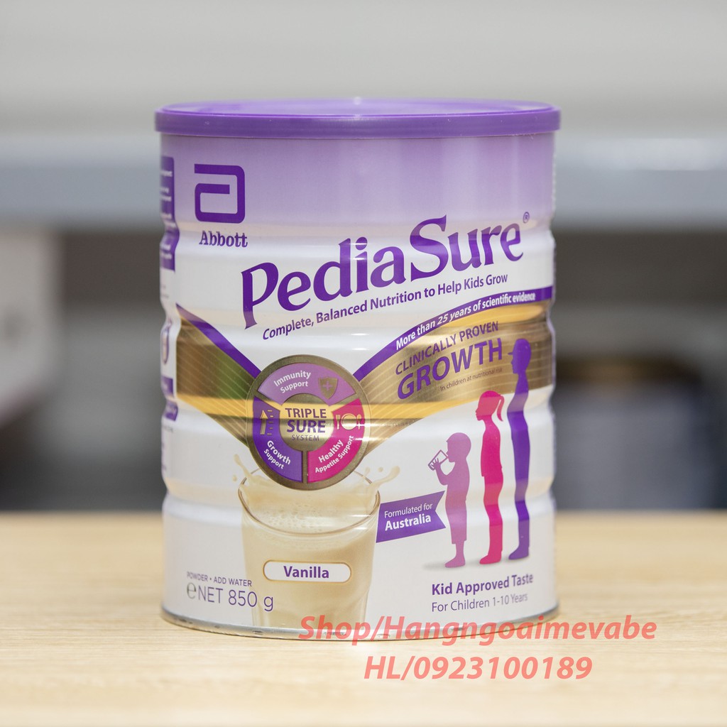 Sữa Pediasure Úc nắp tím mẫu mới 850g [Date 2/2022]