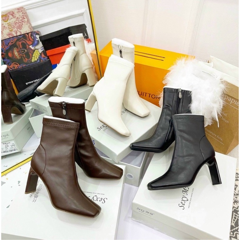 Boots gót mảnh 7cm đẹp sang chảnh fullbox