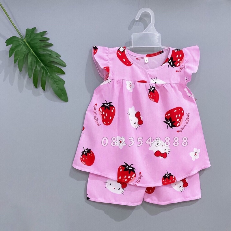 Bộ cộc bé gái , vải lanh  loại 1