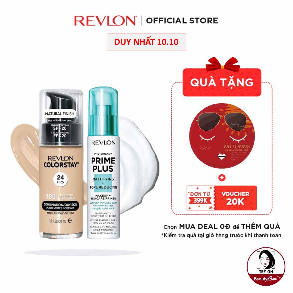 [Combo] Kem nền kiềm dầu lâu trôi Revlon Colorstay 24h SPF 15 và Kem lót trang điểm chuyên nghiệp Photoready Prime Plus