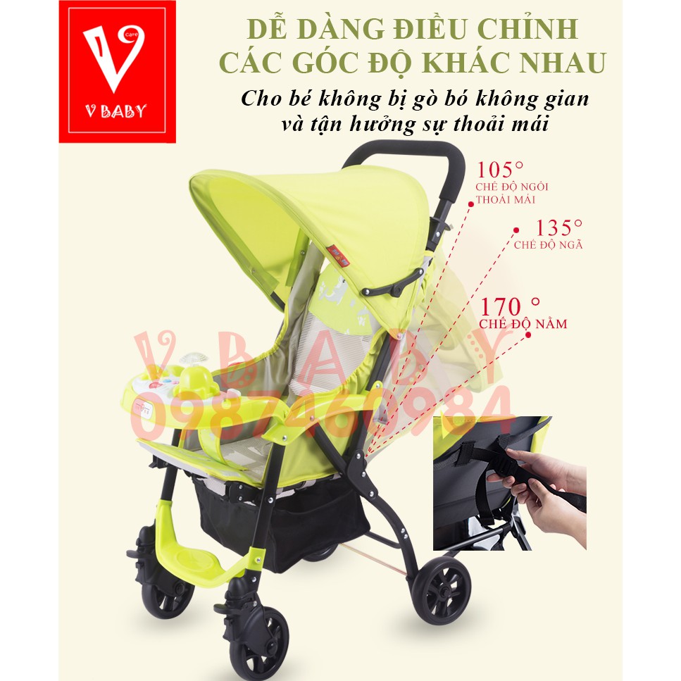 Xe Đẩy Baby 768 gọn nhẹ kèm bàn nhạc cho bé