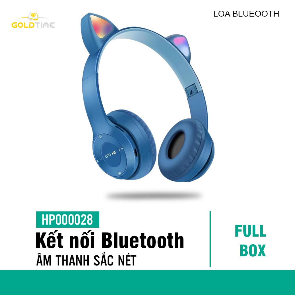 Tai Nghe Mèo Chụp Tai Bluetooth, Headphone HP000047 Có Mic, Âm Bass Chuẩn, Dung Lượng Pin Khủng Nhiều Màu 400mA