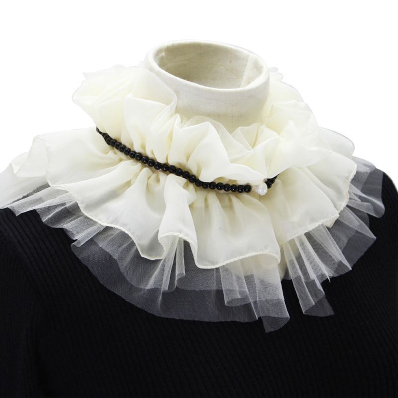 Cổ Áo Rời Chiffon Đính Ngọc Trai Giả Thời Trang Cho Búp Bê YOUYO