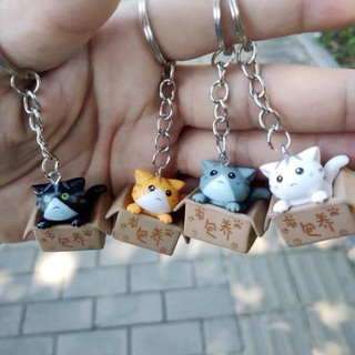 Móc khoá mèo trong hộp