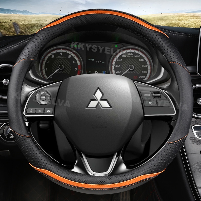 Bọc Vô Lăng Bằng Da Sợi Carbon Cho Xe Hơi Mitsubishi Stereng Outlander ASX Triton Lancer Xpander 2022