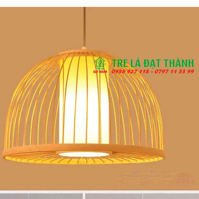 Đèn thả trần, trang trí bằng mây tre, đèn tum