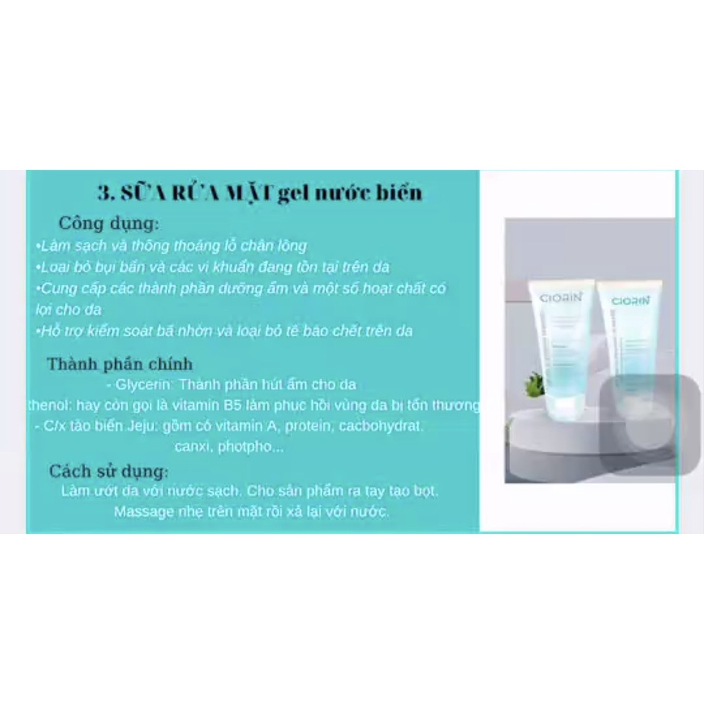 Sửa rửa mặt CIORIN phục hồi da, dành cho da nhạy cảm, da yếu, da đang treatment