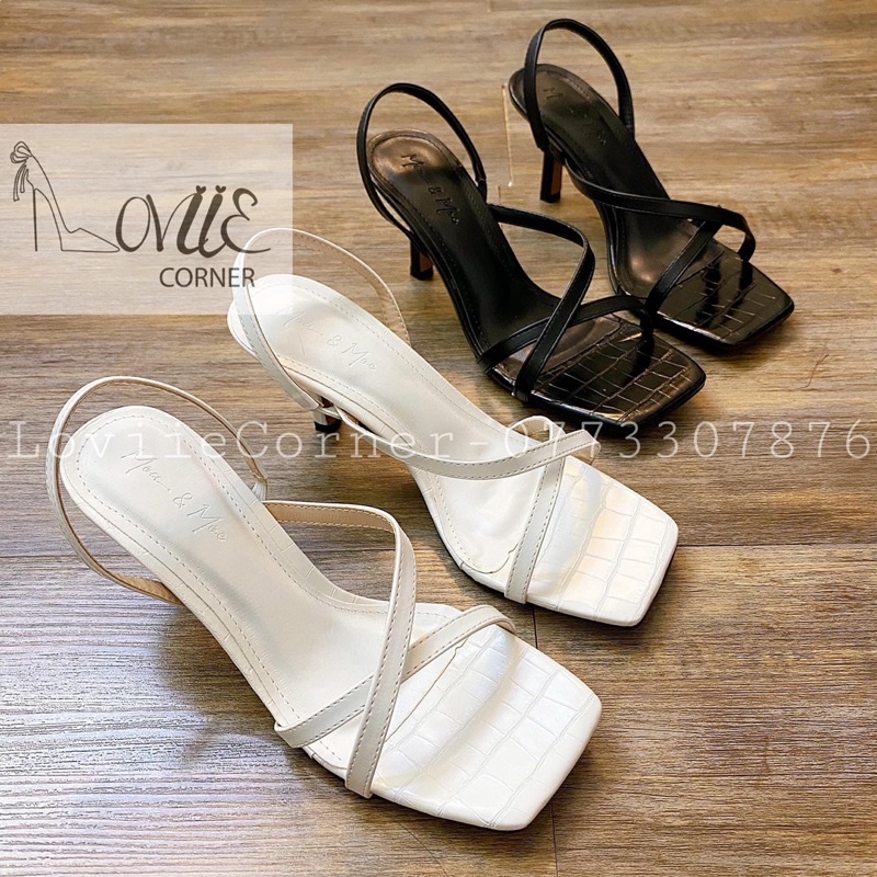 SANDAL CAO GÓT NỮ LOVIIECORNER - GIÀY CAO GÓT 5 PHÂN DÂY MẢNH - GUỐC SANDAL QUAI MẢNH DA RẮN GÓT NHỌN 5CM G210318