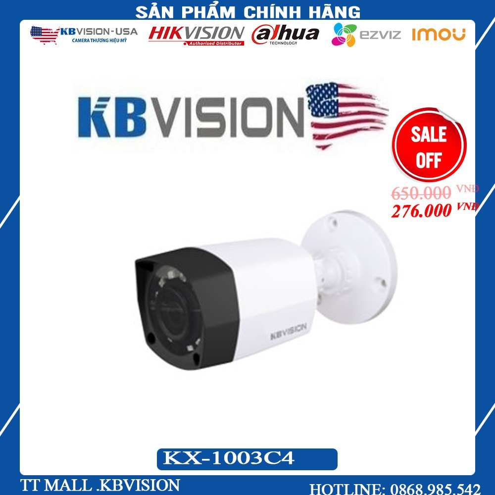 {Giá HỦY DIỆT} Camera KBVISION KX-1003C4 CMOS 1.0 Megapixel .