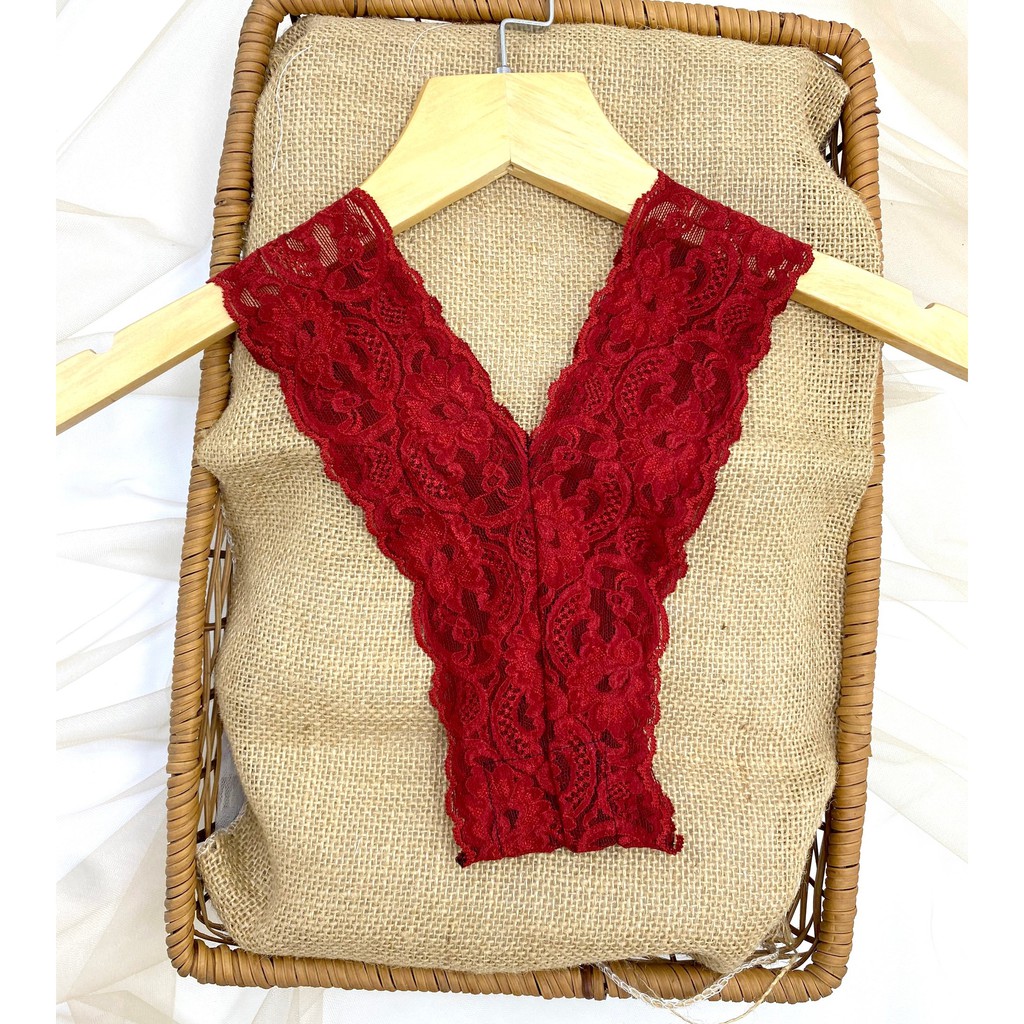 👙 Bra thiết kế 👙 Bộ đồ lót ren Bralette đỏ họa tiết có mút mỏng, cực quyến rũ, hình thật shop tự chụp | BigBuy360 - bigbuy360.vn