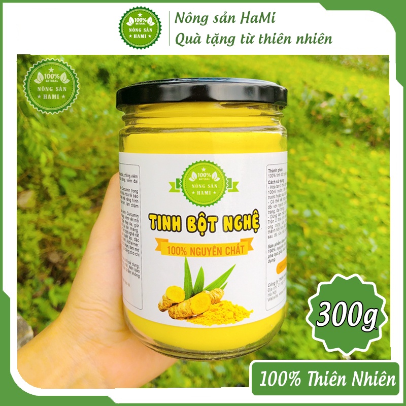 Tinh bột nghệ nguyên chất HaMi 300g thơm ngon, nguyên chất 100% tự nhiên - Đã được kiểm nghệm chất lượng