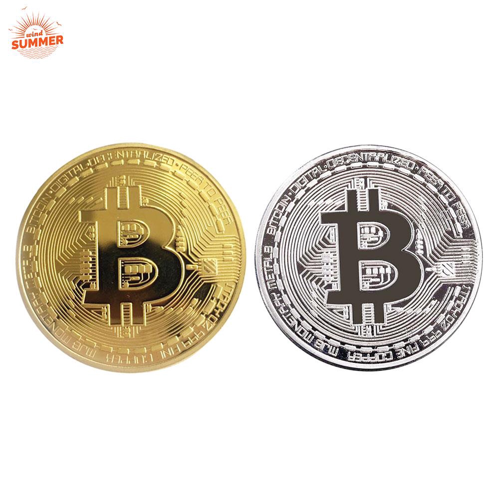 Đồng Xu Bitcoin Mạ Vàng / Bạc