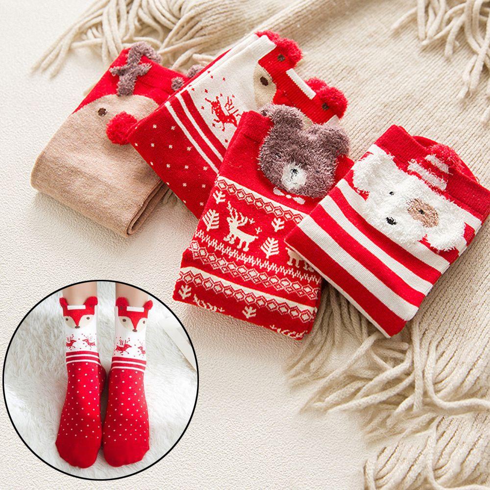 Upstopvn Vớ Giáng Sinh Mềm Ấm Áp Hình Cáo / Hươu Nổi Trên Harajuku