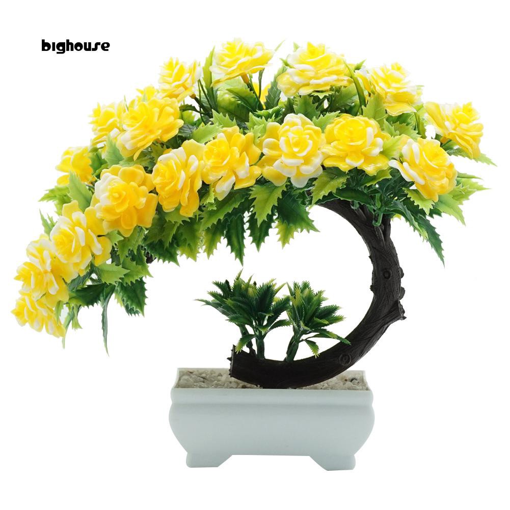 1 Chậu Hoa Bonsai Nhân Tạo Để Bàn Trang Trí Phòng Khách / Tiệc Tùng