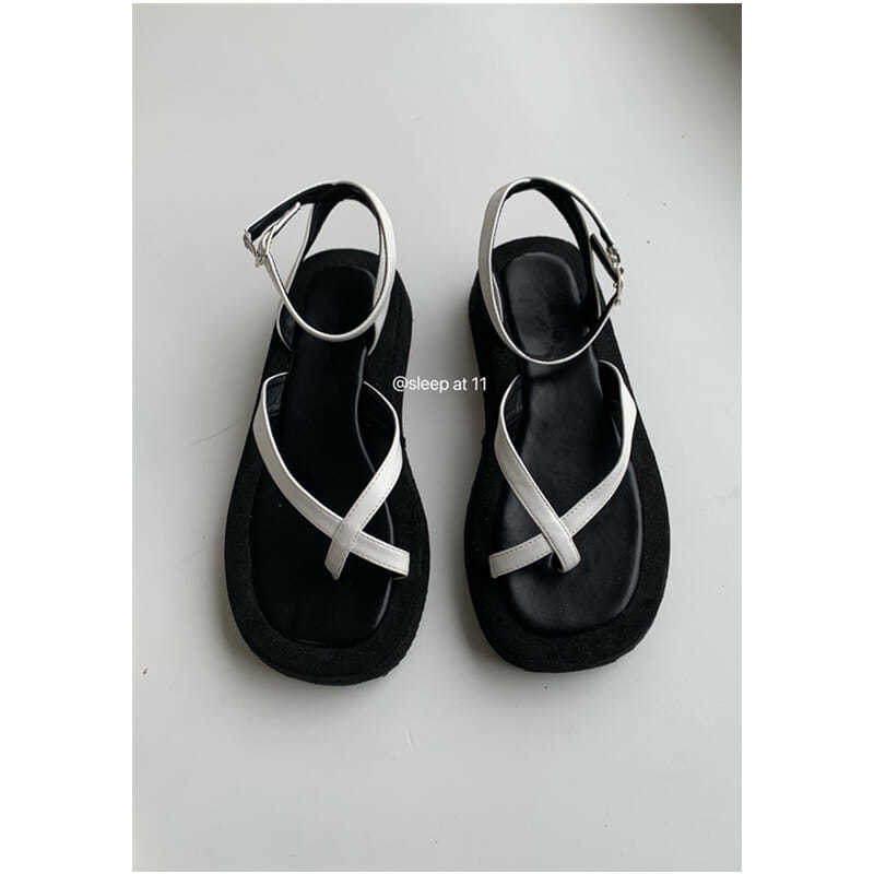 Giày Sandal Đế Dày 11 Màu Phong Cách Retro Đơn Giản Cho Nữ