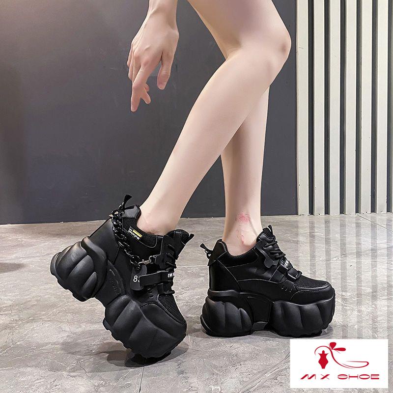 M & X ~  Giày Thể Thao Đế Dày 10cm Màu Trắng Phong Cách Mới Dễ Phối Đồ Cho Nữ