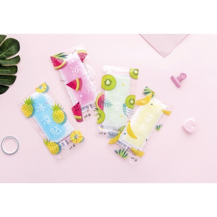 Bộ 2 Miếng Dán Chườm Lạnh Làm Mát Họa Tiết Hoạt Hình