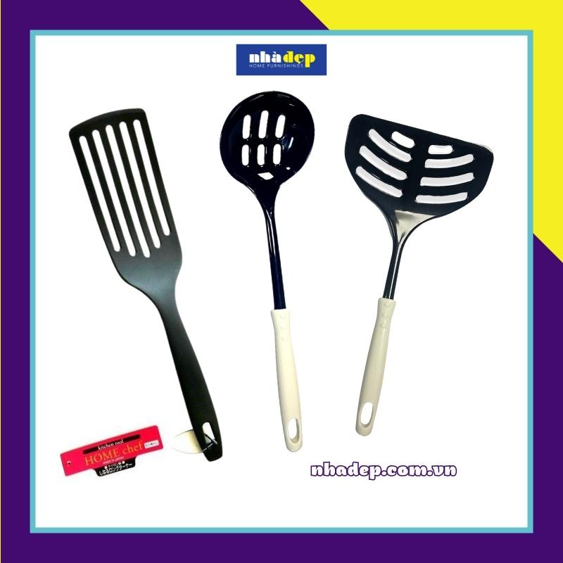 Xẻng lật, vá lỗ, dụng cụ nấu ăn chất liệu nhựa chịu nhiệt đến 210 độ C, an toàn thực phẩm, nhập khẩu từ NHẬT BẢN