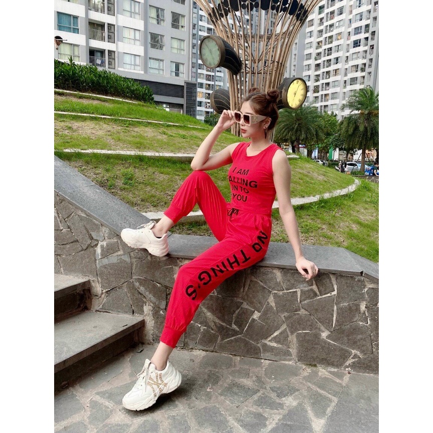 Đồ Tập GYM, Yoga Nữ, Bộ Quần Dài Áo Thun Joker 3 Lổ Hót Trend Oderi MS677