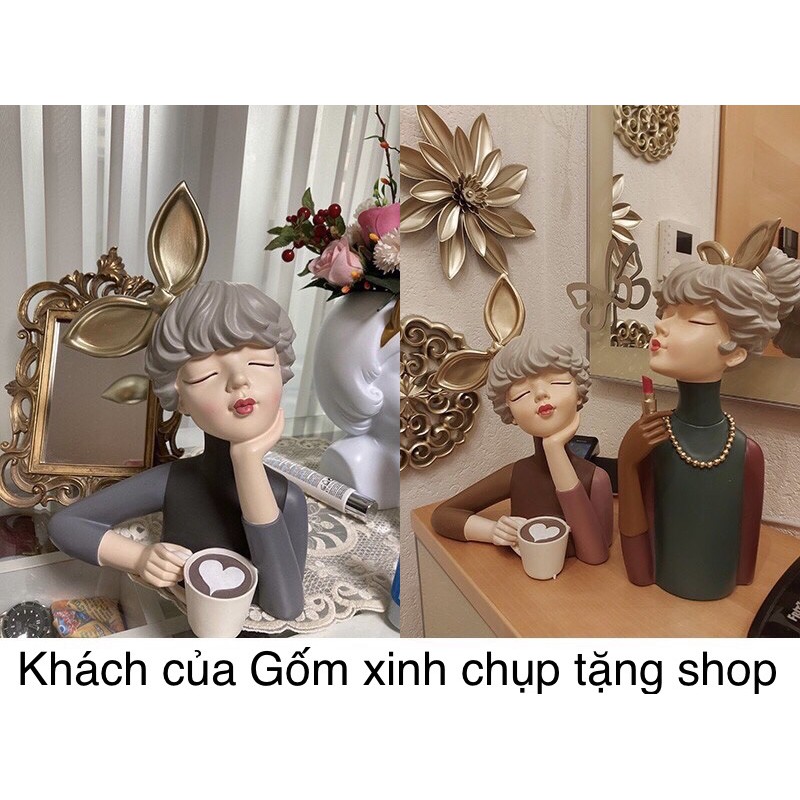 Bình Hoa Cô Gái Gốm Xinh Decor trang trí nhà cửa phong cách hiện đại