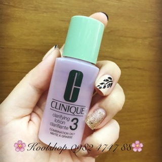 Mini 30ml Clinique Clarifying Lotion 3 - Nước Hoa Hồng Dành Cho Da Dầu/ Da Hỗn Hợp Số 3
