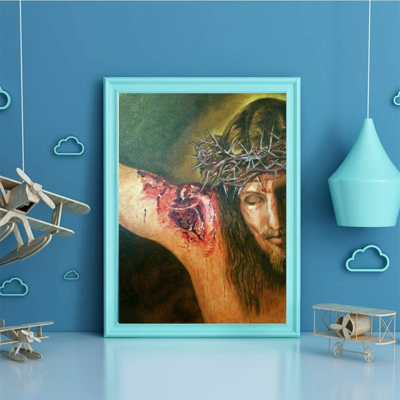 Bộ dụng cụ tự đính tranh đính đá DIY hình chúa Jesus kích thước 30x40cm