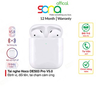 Tai nghe bluetooth chính hãng HOCO DES03 max, tai nghe không dây pin nghe liên tục 3-4h - SONA Offical