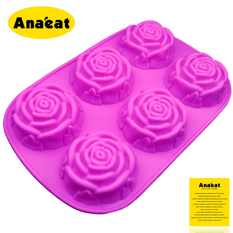 Khuôn Làm Xà Phòng Anaeat Chất Liệu Silicon Hình Hoa Hồng Đẹp Mắt
