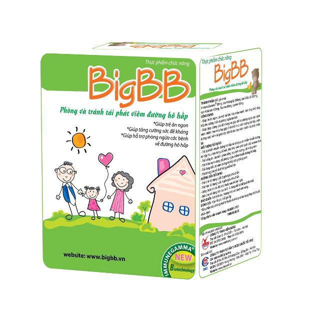 Sản phẩm BigBB xanh hỗ trợ tăng cho bé sức đề kháng và giảm tái phát viêm đường hô hấp 30 viên