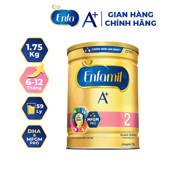 Suata24h-Sữa bột Enfamil A + 2 1,7kg