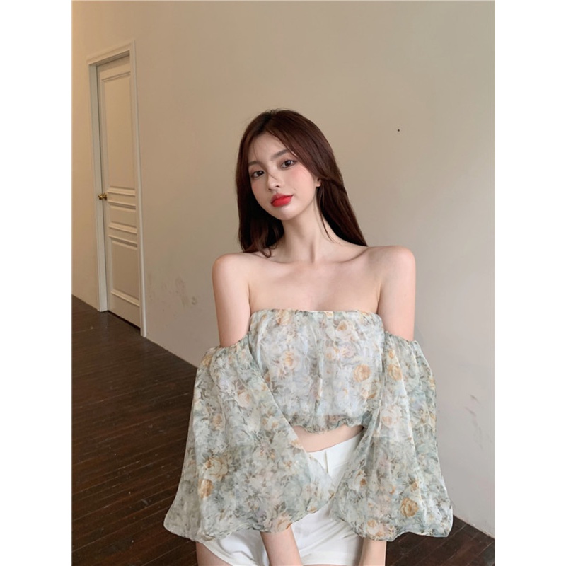Áo lửng trễ vai tay phồng thời trang quyến rũ dành cho nữ