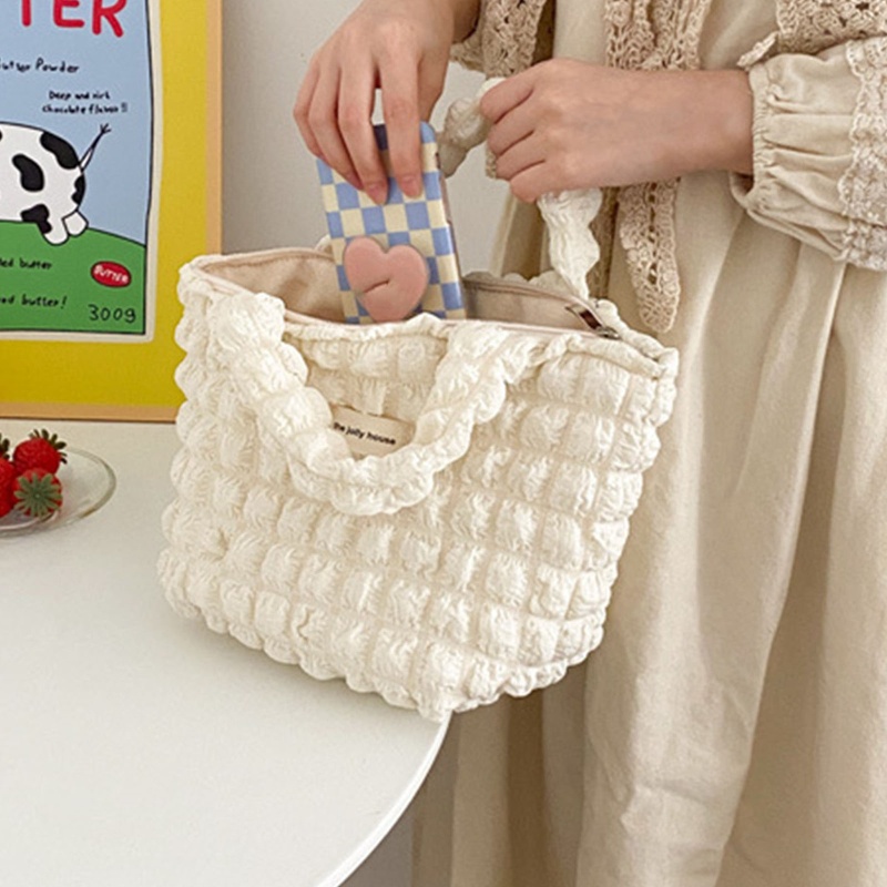 Túi Tote Đeo Vai Thiết Kế Xếp Ly Dễ Thương Sức Chứa Lớn Cho Nữ