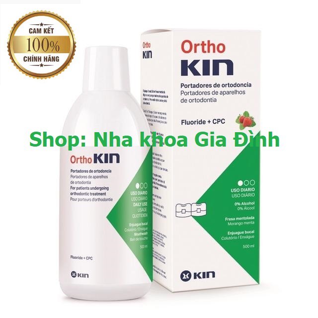 NƯỚC SÚC MIỆNG ORTHOKIN DÀNH CHO RĂNG NIỀNG, CHỈNH NHA - ORTHO KIN 500ML