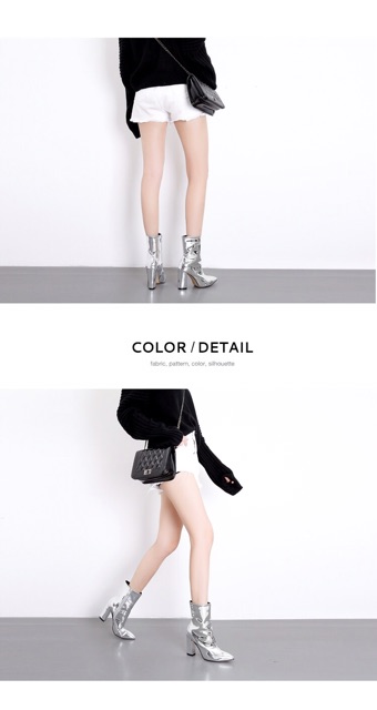 (ODER 5 ngày) Boots nữ thời trang da ánh kim cao 9cm | BigBuy360 - bigbuy360.vn