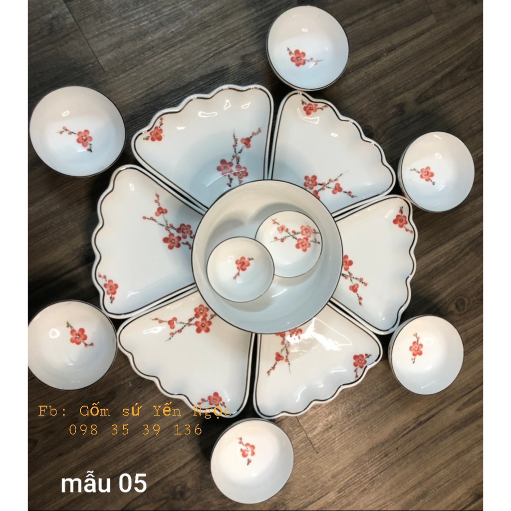 [SALE] BỘ BÁT ĐĨA sứ cao cấp Bát Tràng