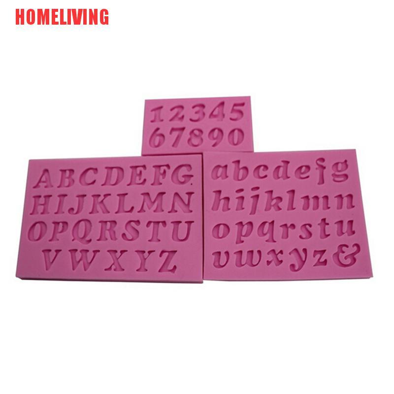 Set 3 Khuôn Silicone Làm Bánh Hình Chữ Cái &amp; Số Mini DIY