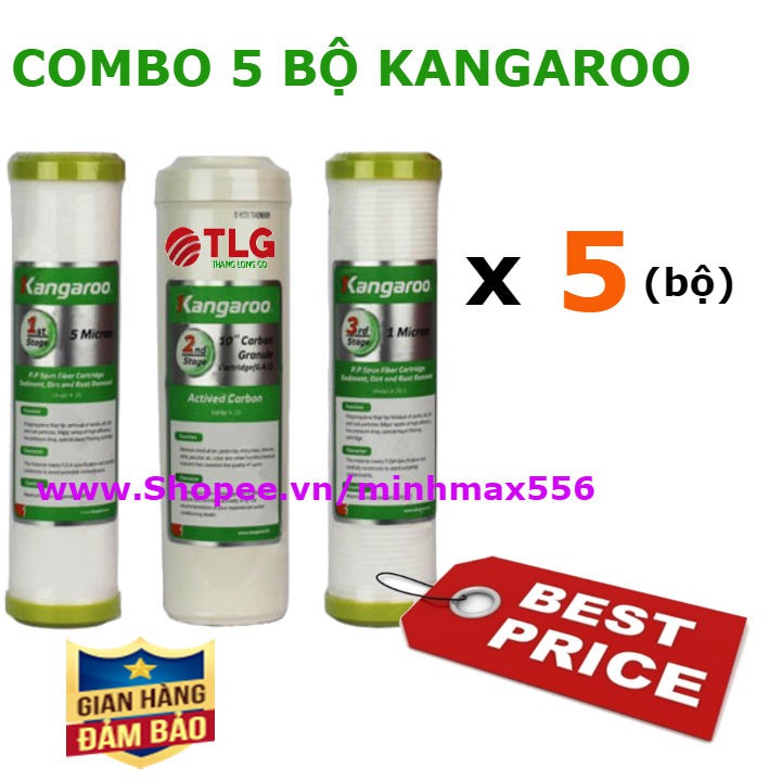 [UY TÍN SỐ 1] Combo 05 bộ 3 lõi lọc nươc Kangaroo Chính Hãng | Giá tốt dành cho Đại Lý