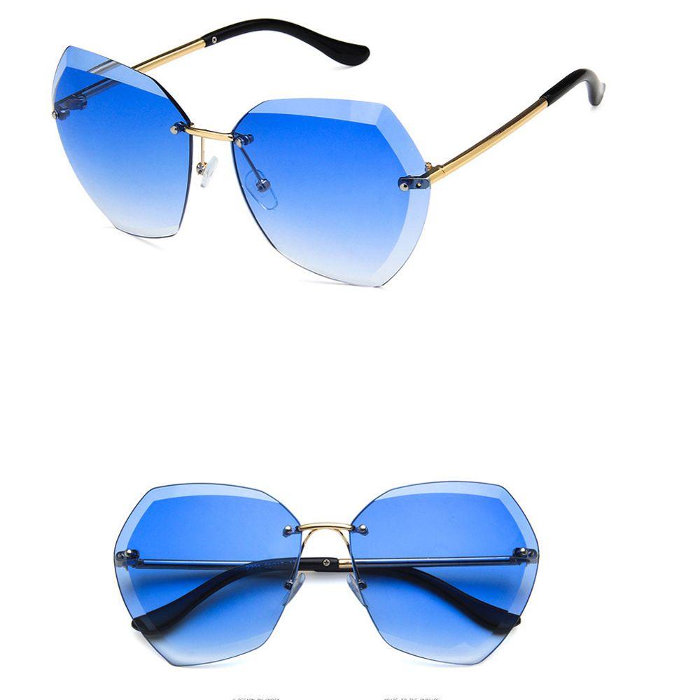 Kính Chống Nắng Không Viền Tròng Đa Giác Màu Gradient Thời Trang Cho Nữ MXMUSTY