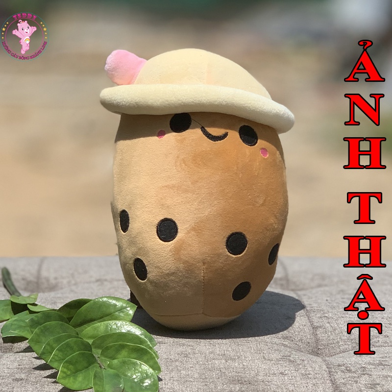 Gấu Bông Hình Ly Trà Sữa Size 35Cm Chất Liệu Vải Nhung Co Dãn 4 Chiều Cao Cấp Xuất Siêu Thị