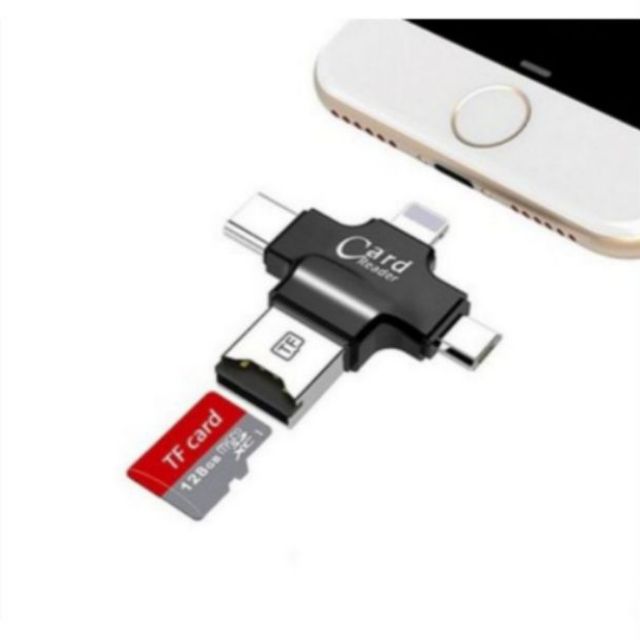 Đầu đọc thẻ đa năng 4in1 OTG, USB, TYPE - C, IOS siêu nhanh