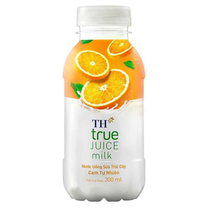 Nước Uống Sữa Trái Cây TH True Juice Milk Dâu/Cam Tự Nhiên Chai 300ml