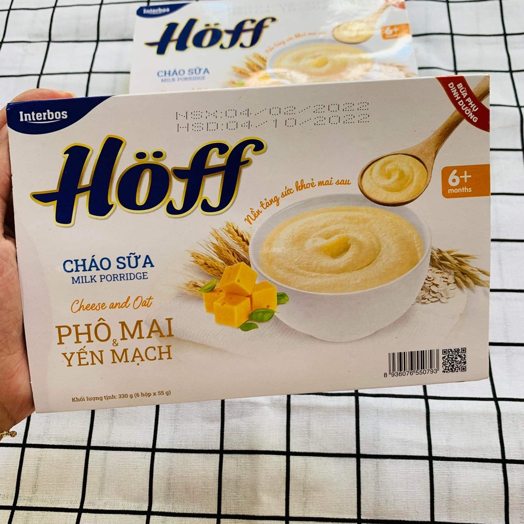 [Vỉ 6 hộp] Cháo Sữa Phô Mai - Yến Mạch Hoff cho bé