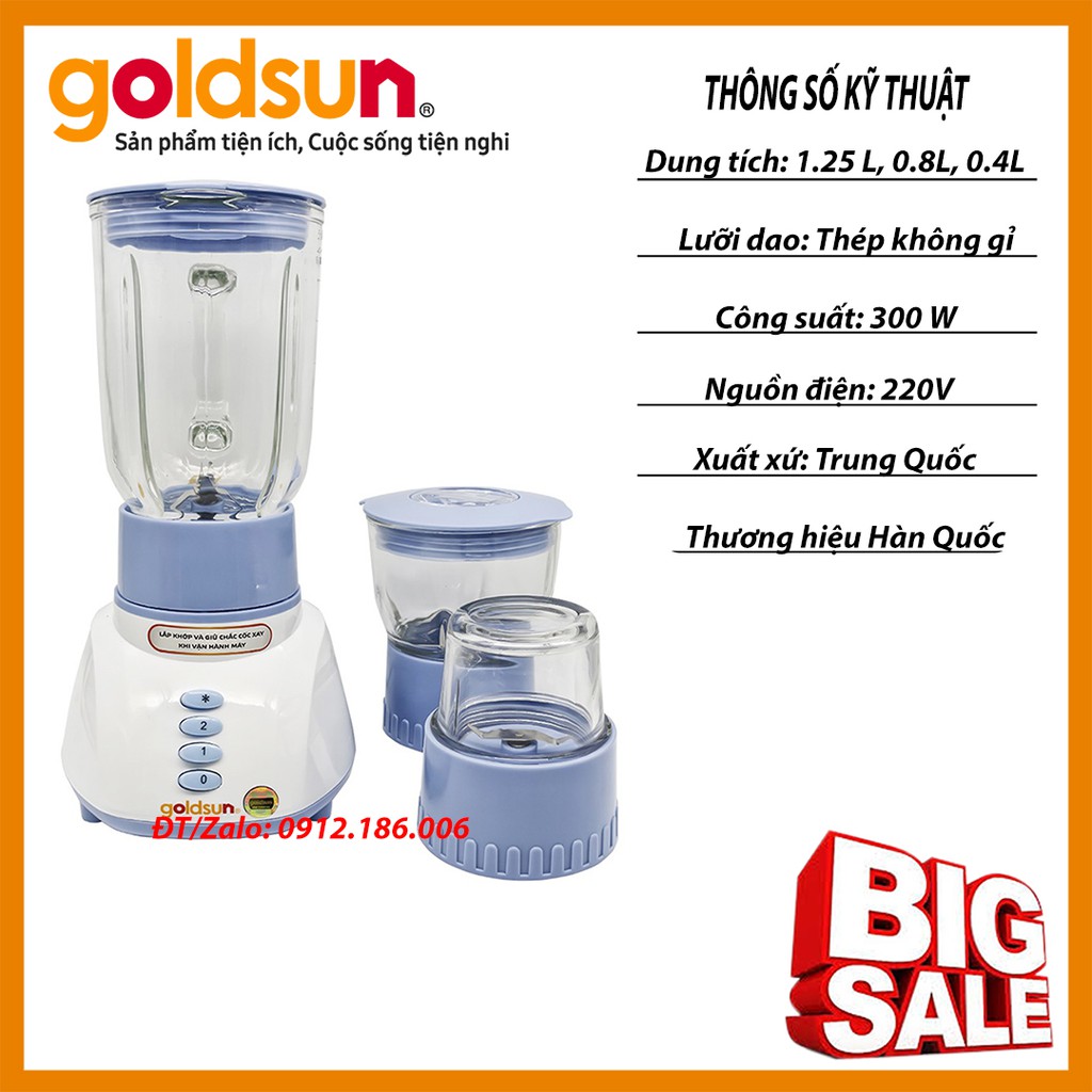 Máy xay sinh tố 3 in 1 Goldsun BL-GTY05 chính hãng bảo hành 1 năm