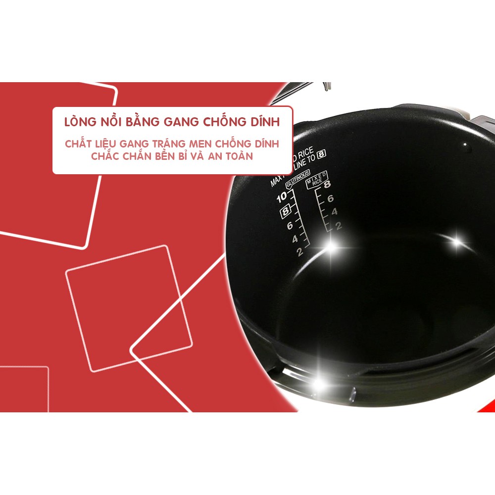 Nồi Cơm Áp Suất Điện Tử Cuckoo CRP-G1015M - 1.8L (Đỏ) - Hàng chính hãng | BigBuy360 - bigbuy360.vn