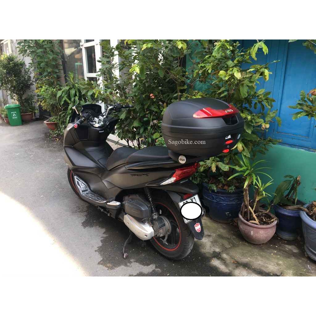 Thùng xe PCX mẫu E340N và baga SRV-PCX thiết kế chuẩn theo xe, hàng Givi chính hãng, bảo hành 2 năm