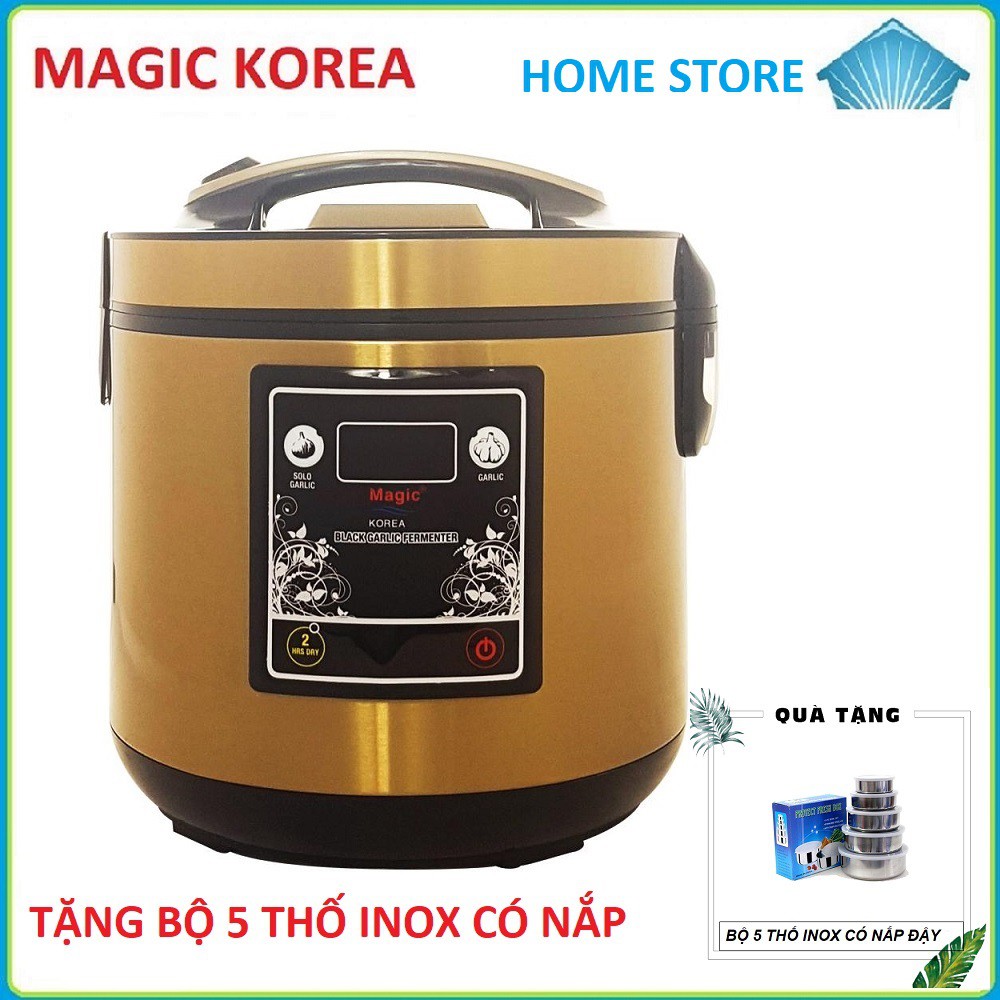 Nồi Làm tỏi đen chuyên dụng Magic Korea A89 Làm Tỏi Cô Đơn Tỏi Tép Có Khay Nhôm Bảo Hành 12 Tháng Tặng Bộ 5 Thố Inox