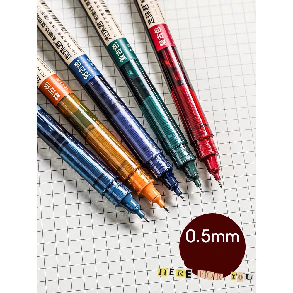 Bút mực nước DS vintage,set 5 cây,0.5mm,nhiều màu,hàng có sẵn