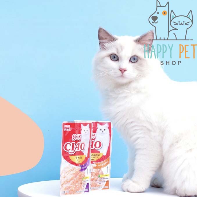 Pate Ciao Cho Mèo Thơm Ngon 60g  - Pate dinh dưỡng cho thú cưng Happy Pet Shop