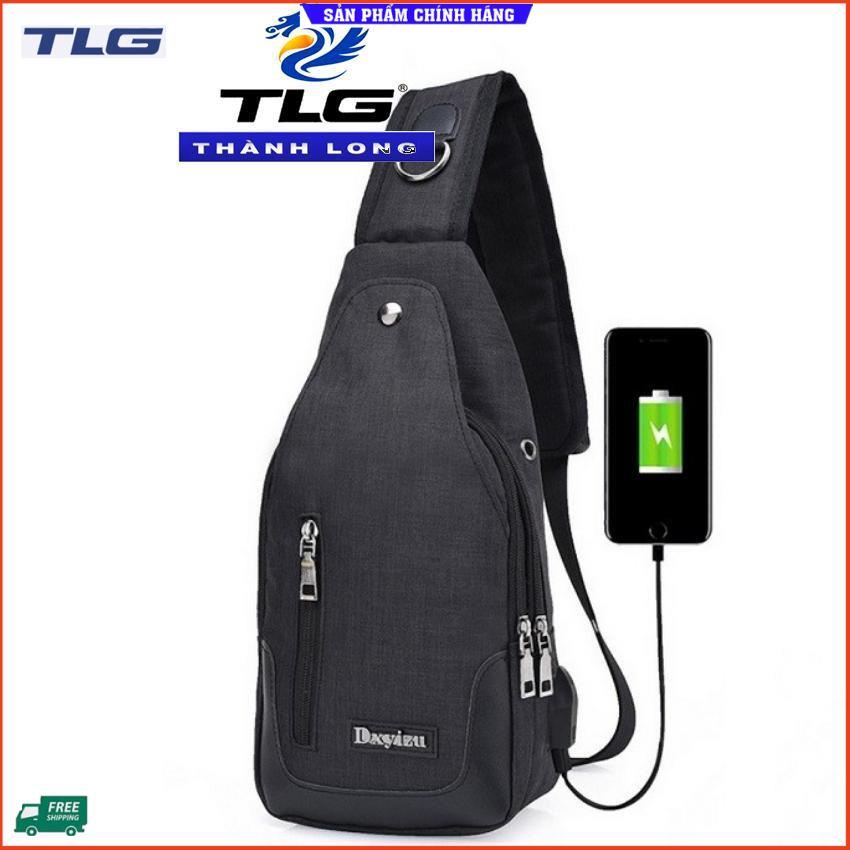 Túi đeo chéo nam cao cấp tích hợp cổng sạc USB Đồ Da Thành Long TLG 208211
